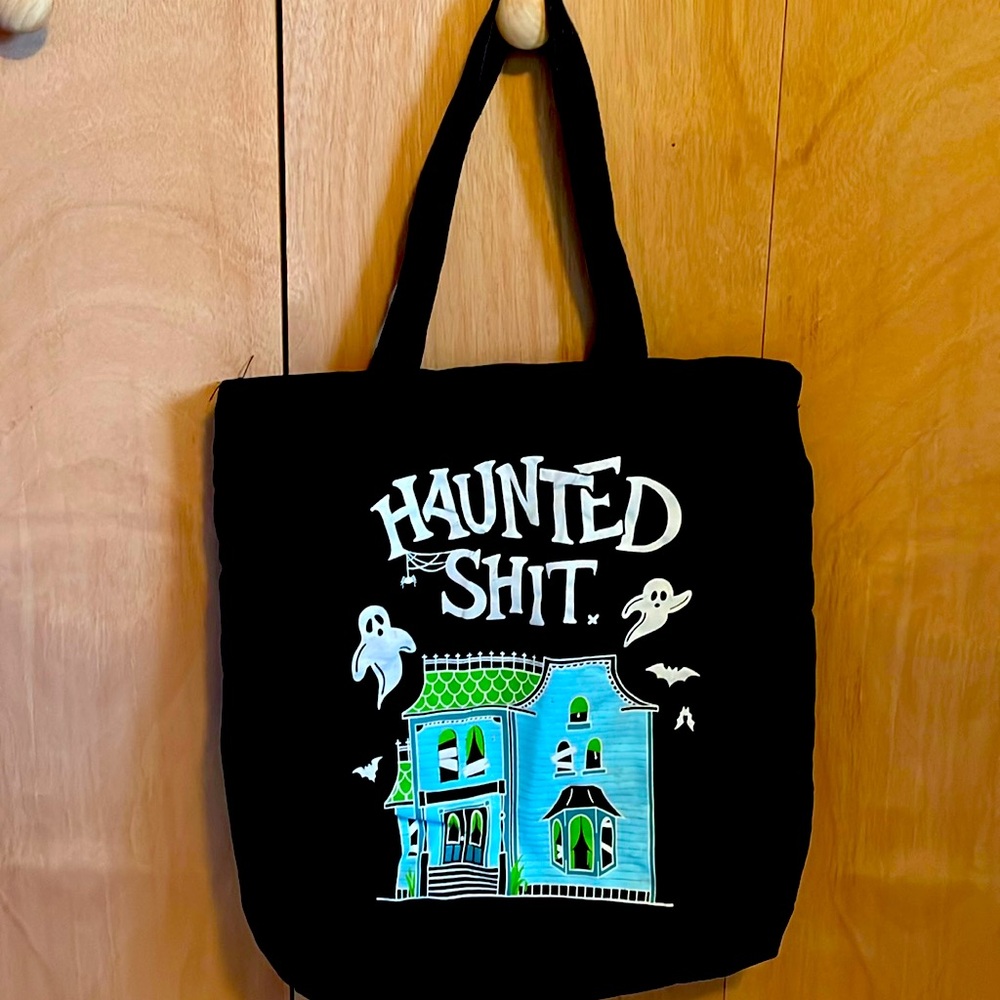 GirrlScout Haunted Shit black tote bag